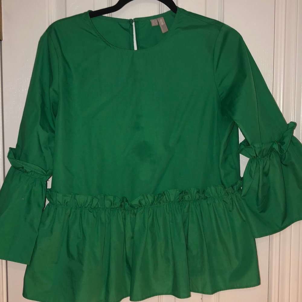 green blouse